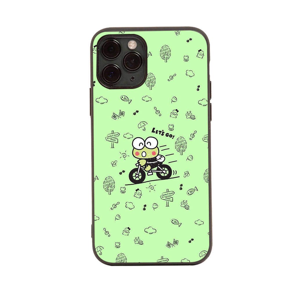 HK19 Lovely Keroppi Black Sofe Case for iPhone 16 15 Plus 14 13 Pro 8 SE XR XS Max P30 Nova 5T Y5P Y6 Y7 Y8P Y9 Realme C30 C33 C31 VIVO Y36 V27