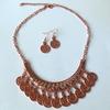 Retro European & American Rhinestone Carved Coin Tassel Necklace - U-Shaped Clavicle Chain Jewelry