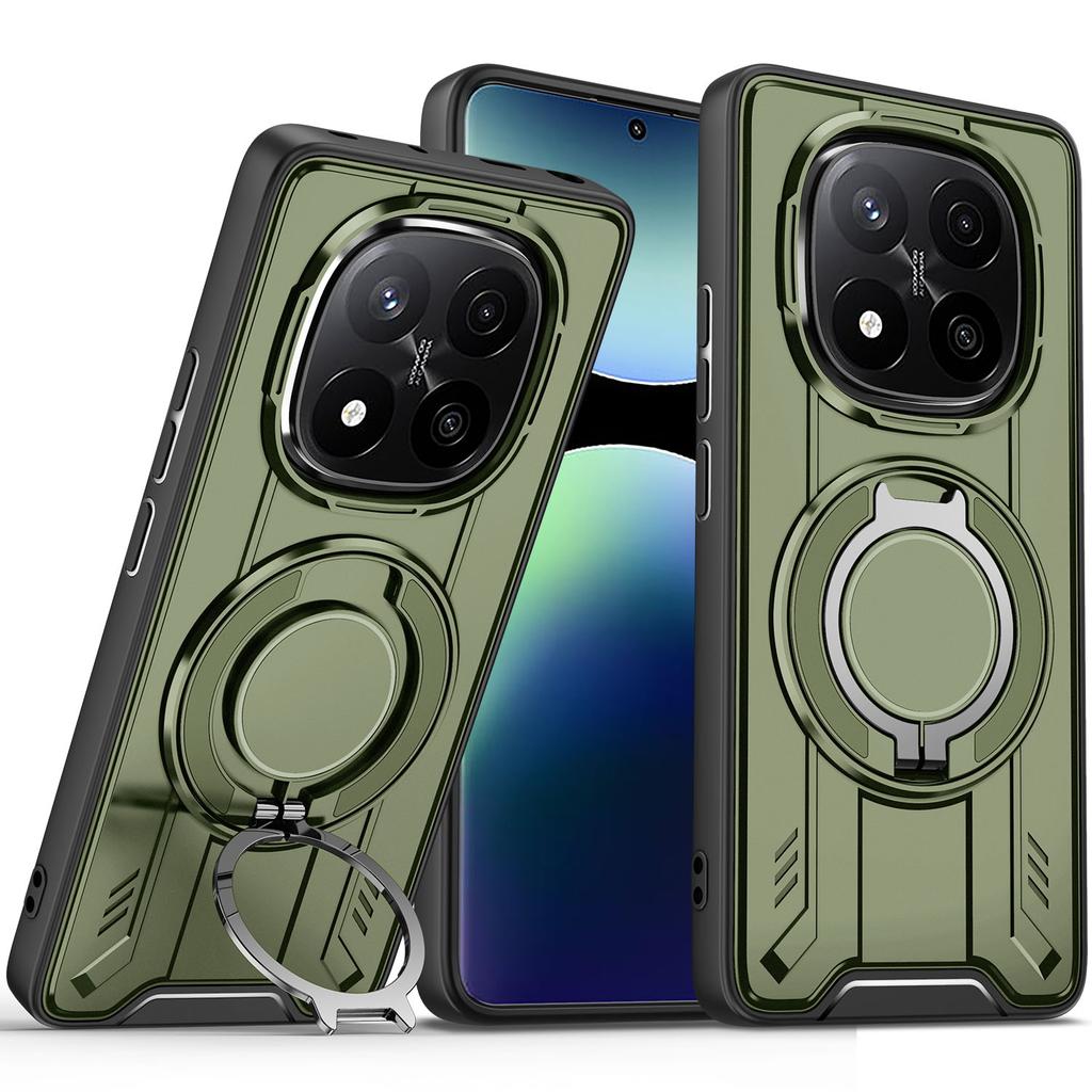 Metal Ring Rotate Stand Magnetic Phone Case For Xiaomi Redmi Note 14 Pro Plus 14S Shockproof Cover Redmi Note 13 Pro 5G 4G Cases