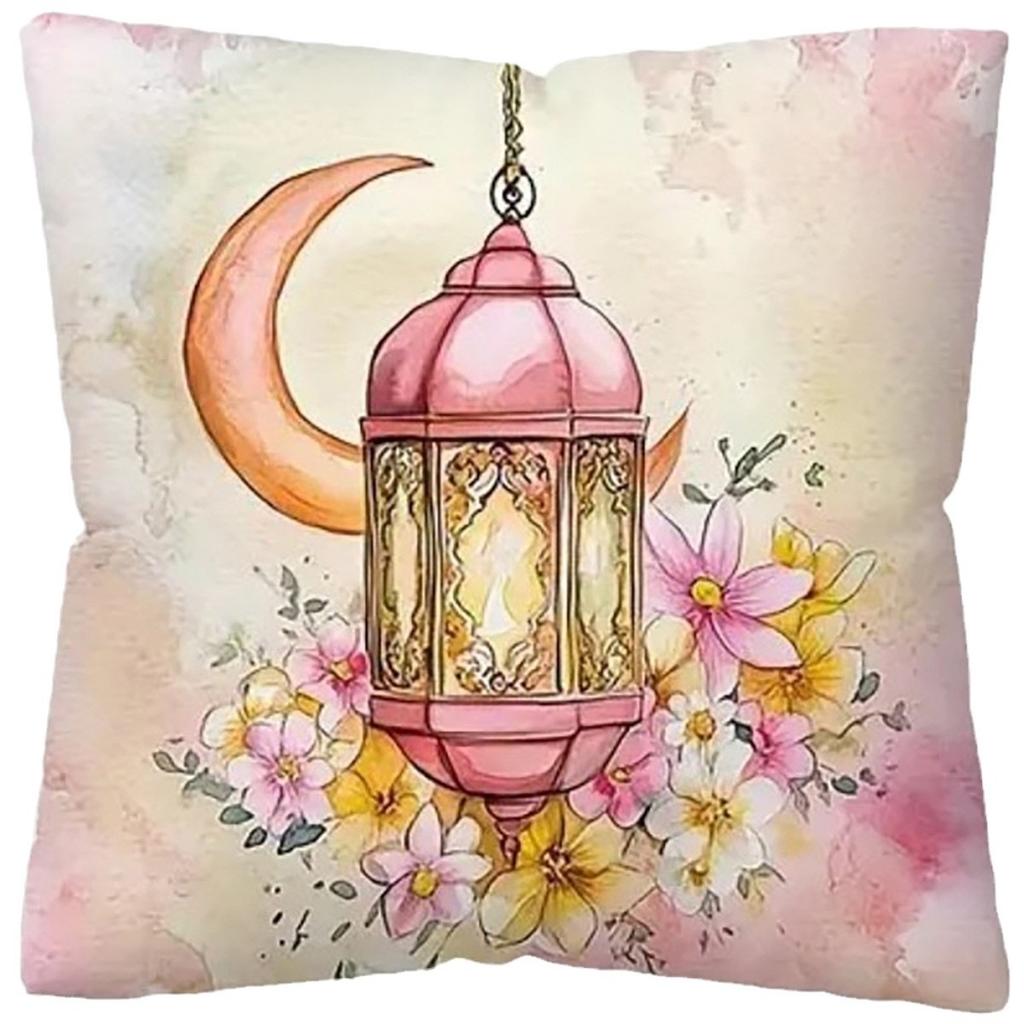 Ethnic Moon Lantern Flower Pillowcase Festive Sofa Cushion Cover Bedroom Pillowcase Waist Pillowcase