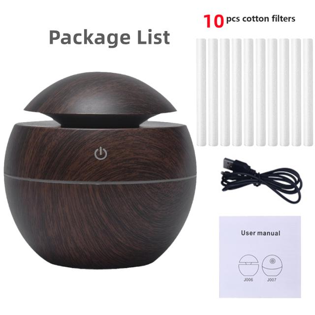 Мини-увлажнитель воздуха Usb ультразвуковой диффузор аромата под дерево 7 светодиодный светильник электрический диффузор эфирного масла для домашней ароматерапии