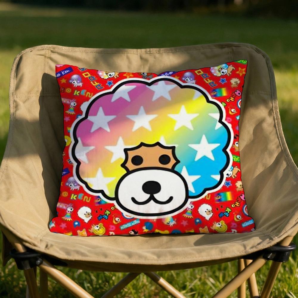 Japan Afro Ken Cute Cushion Cover Soft Reversible Durable Pillow Cover MultiScene Use for Home Car Daily Comfort