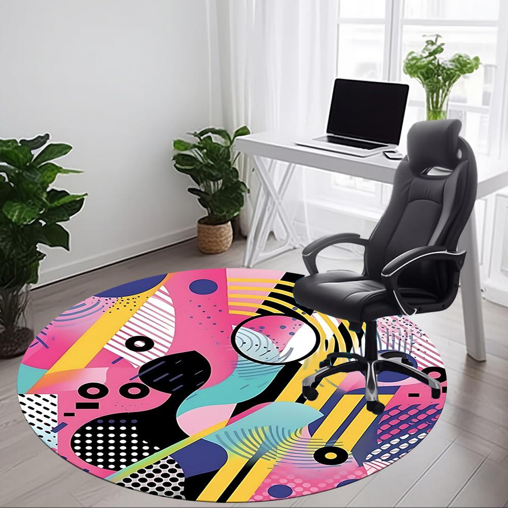 1pc Abstract Art Print Chair Carpet for Office Non Slip, Lightweight, Machine Washable Rug for Office Holiday Decor