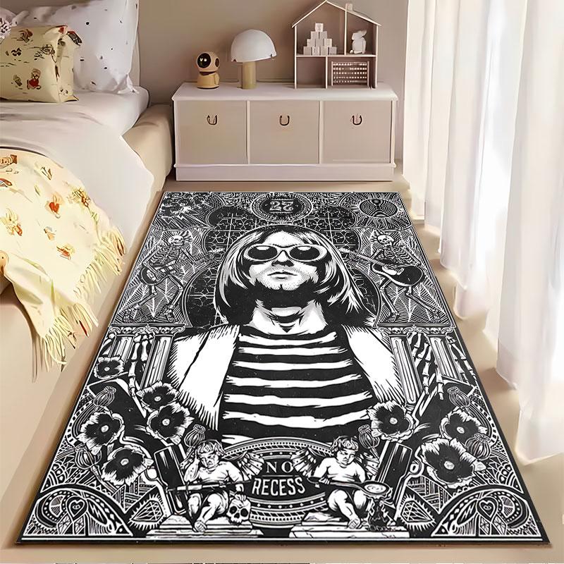 "Retro Gothic Skull Design Carpet" suitable as a non-slip mat for the living room or bedroom sofa