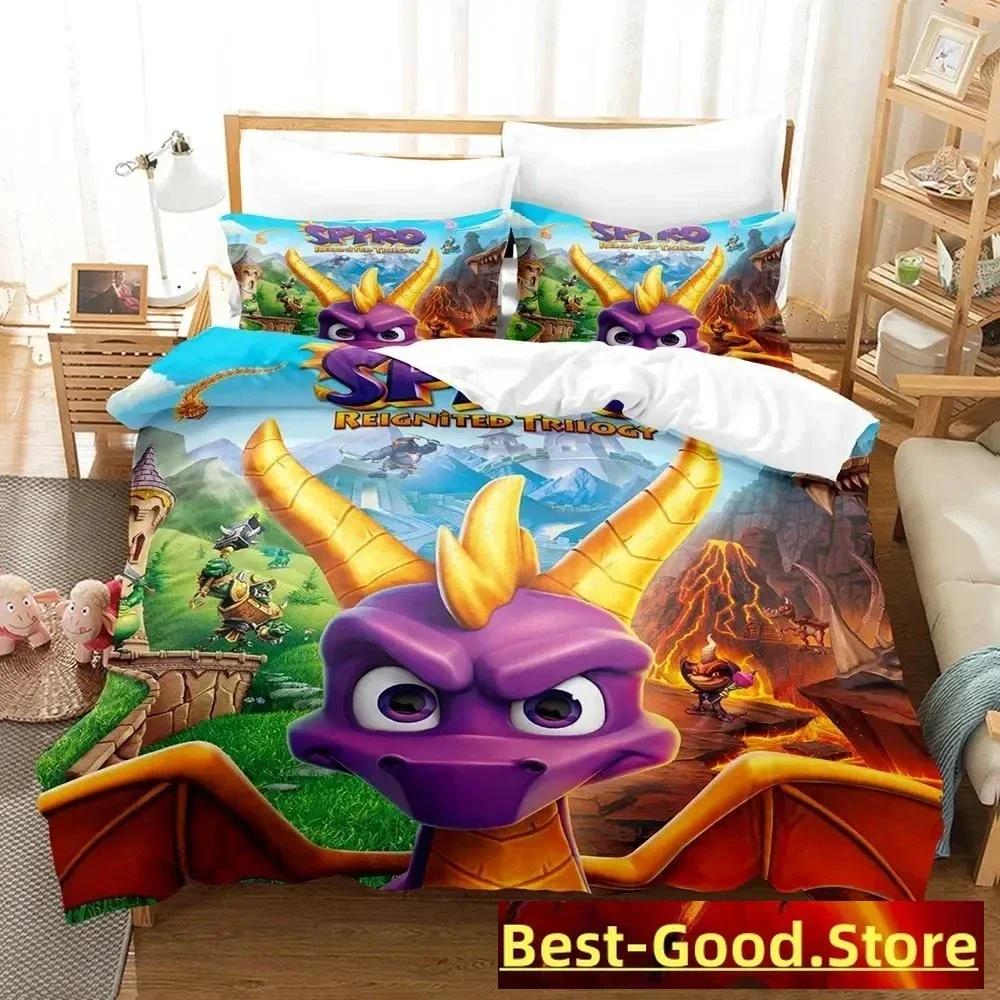 Новый комплект постельного белья Spyro Renited Trilogy Single Twin Full Queen King Size Bed Set Adult Kid Bedroom Duvetcover Sets Anime Gme