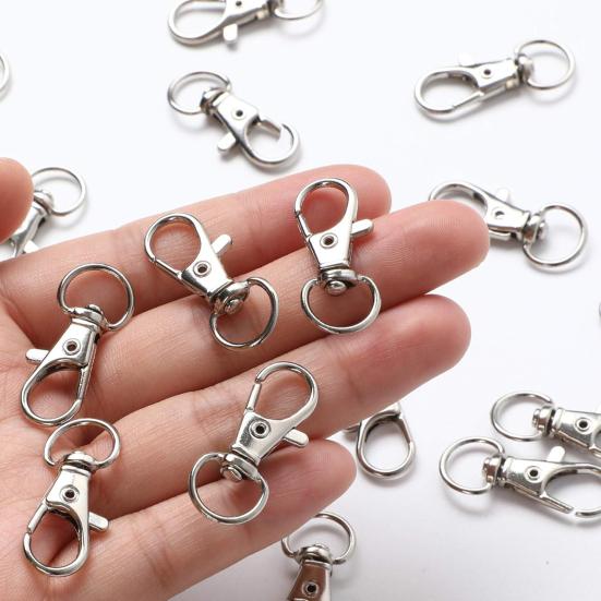 100Pcs/Set Key Chains Metal Lobster Claw Clasp with Key Rings Dog Collars Backpacks DIY Keychain