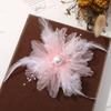 Floral Shape Retro Pearl Feather Flower Organza Handmade Accessories DIY Fabric Applique