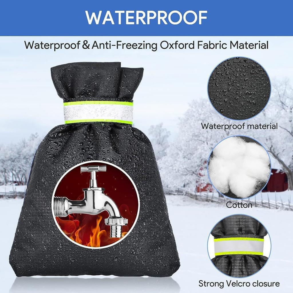 Зимний антифризный чехол для крана, светоотражающий защитный чехол для крана на открытом воздухе, 2 комплекта, 8,27 дюйма*5,91 дюйма