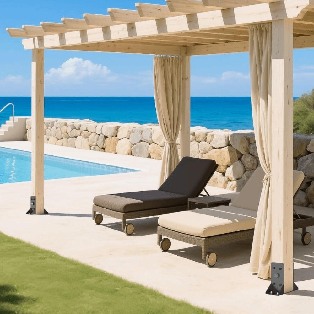 Heavy-Duty Post Support Bracket Steel Railing Post Bracket Deck Railing Support  Pergola