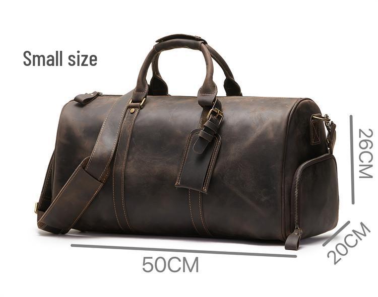 Мужская кожаная дорожная сумка с отделением для обуви - Винтажная кроссбоди ручная кладь