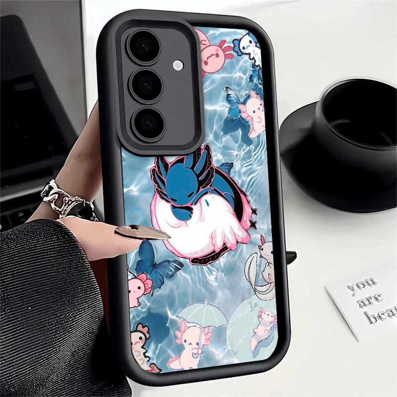 Phone Case for Samsung Galaxy A17 A16 A15 A14 A13 Axolotl Cartoon Cute A56 A36 A26 A55 A35 A25 A54 A34 A24 A53 A33 A23 A07 A06
