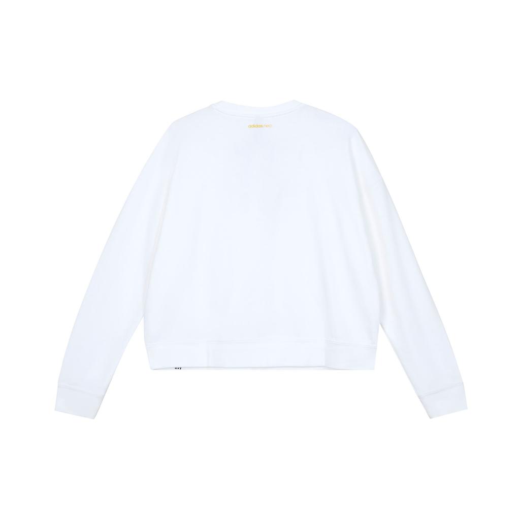 Adidas Neo X Smiley вышитый логотип с круглым вырезом, женские топы, белый H45537