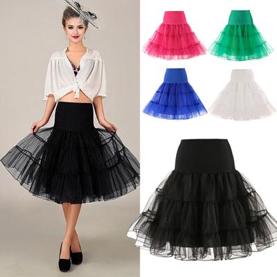 Женская летняя тюлевая юбка, винтажная однотонная юбка-трапеция с высокой талией, гладкая юбка с внутренним слоем, украшение для вечеринки