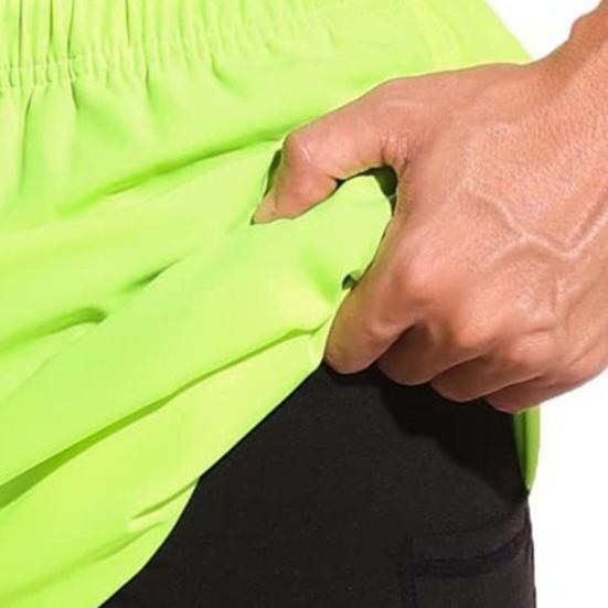 Men Summer Shorts Elastic Waist Adjustable Drawstring Beach Shorts with Pockets Double Layer Work Gym Athletic Shorts