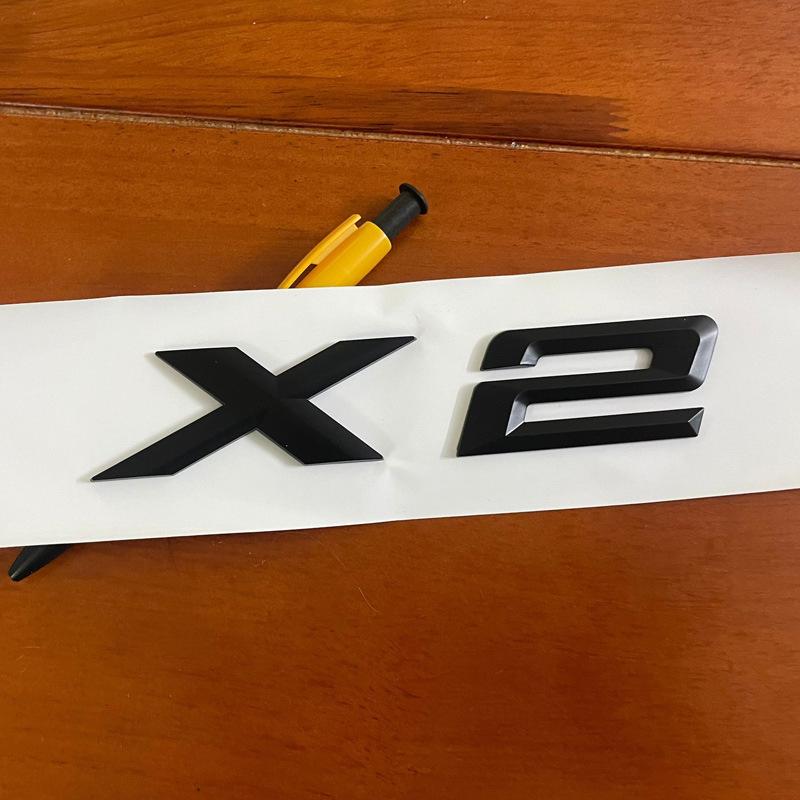 Compatible BMW X Series Tail Emblem Sticker: X1-X7 Black Rear Lettering