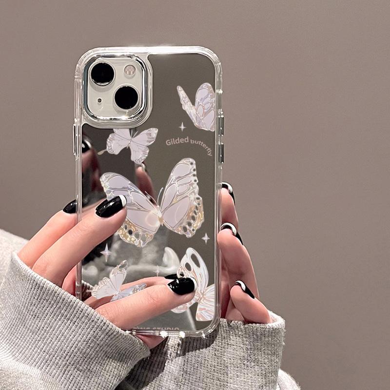 Luxury Bow Makeup Mirror Phone Case For IPhone 17 Air 16 14 15 Pro Plus 13 12 11 Pro Max 16E 17E Shockproof Silicone Cover