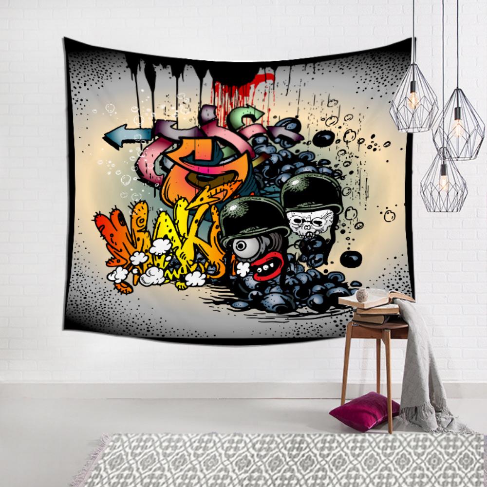 American Style Graffiti Cartoon Tapestry Car Road Tavern Wall Decoration Background Cloth Ins Wind Hanging Cloth