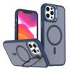 KEYSION Lens Stand Magnetic Phone Case for MagSafe for iPhone 11 12 Pro Max 11 Pro Matte Translucent Shockproof Back Cover