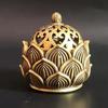 Retro Copper Small Lotus Hollow Out Incense Stick Burner Brass Incense Holder