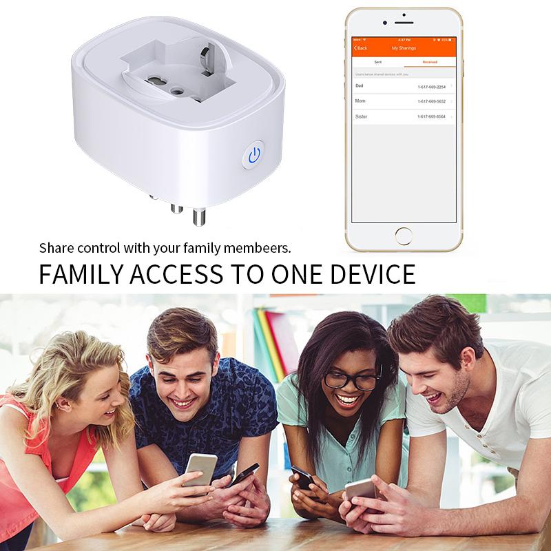 Умная розетка Corui Tuya Wi-Fi, Италия 16a, монитор мощности, функция синхронизации, управление приложением Smart Life, работает с Alexa Google Home