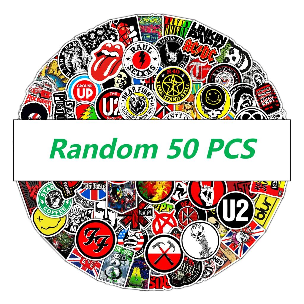 Non-Toxic Rock Band Music Stickers Aesthetic For Ipad Phone Guitar Motorcycle Skateboard Luggage Cup - Fashion Art Decal Collection