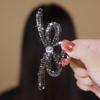 Женская ручка для волос в форме банта, блестящий риенстоун, выдолбленный сильный коготь, противоскользящая прическа, украшение для организации волос, изысканный женский зажим для волос, коготь для волос