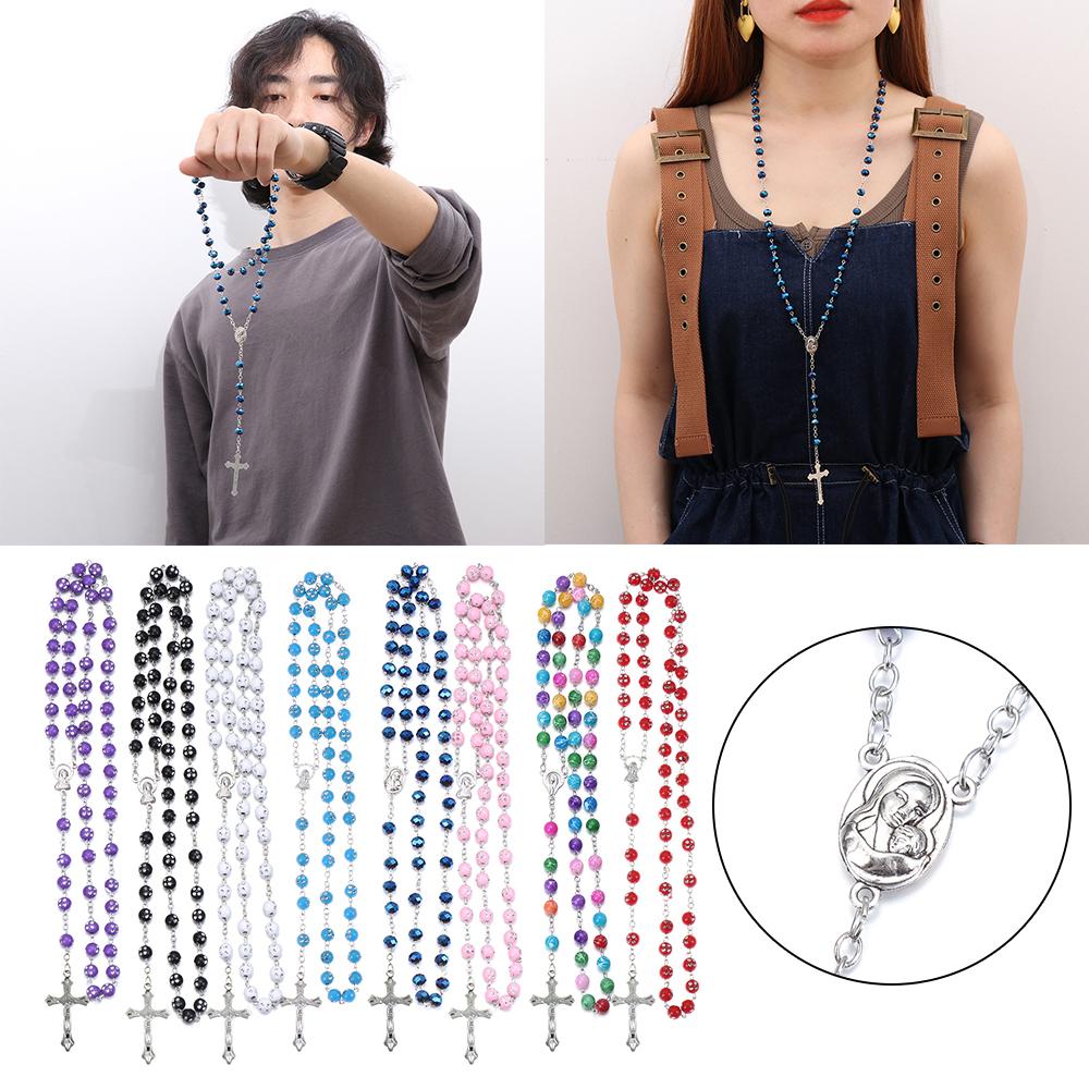 1 PC Women Gifts Necklace Set Rosary Beads Catholic Necklace Various Styles Cross Rosary