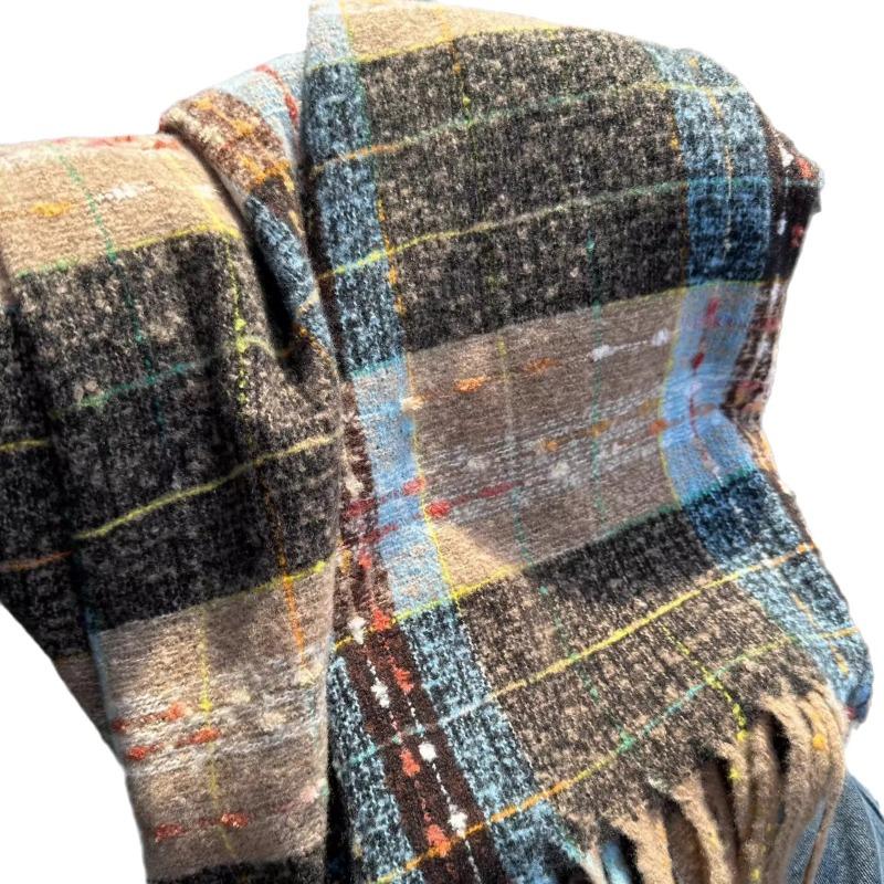 Christmas Plaid New Scarf Women's Winter Wool Senior Sense Student Couple Thickened Warm Shawl Scarf