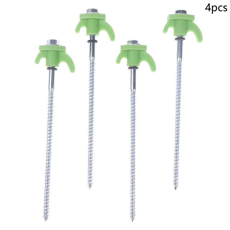 4Pcs Screw Anchor Tent Stakes 20Cm Carbon Steel Tent Pegs Spike Hook Camping Tent Nail Spiral Screw With Hex Socket Stakes