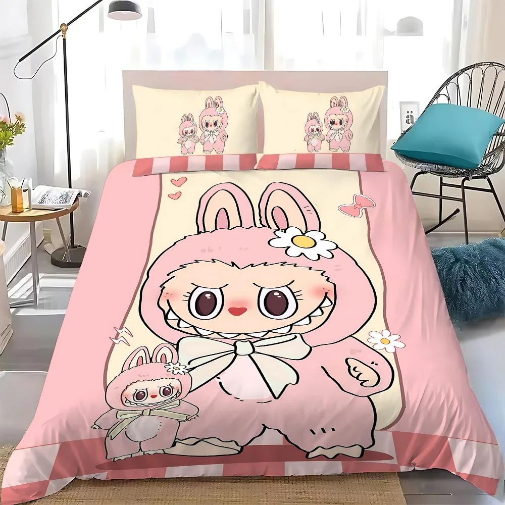 Cute Bubu Bedding 2/3 Piece Bedroom set,Children'sGift Teenagers Adulte Microfibre Double Bed Duvet Cover with Zip Room Decor