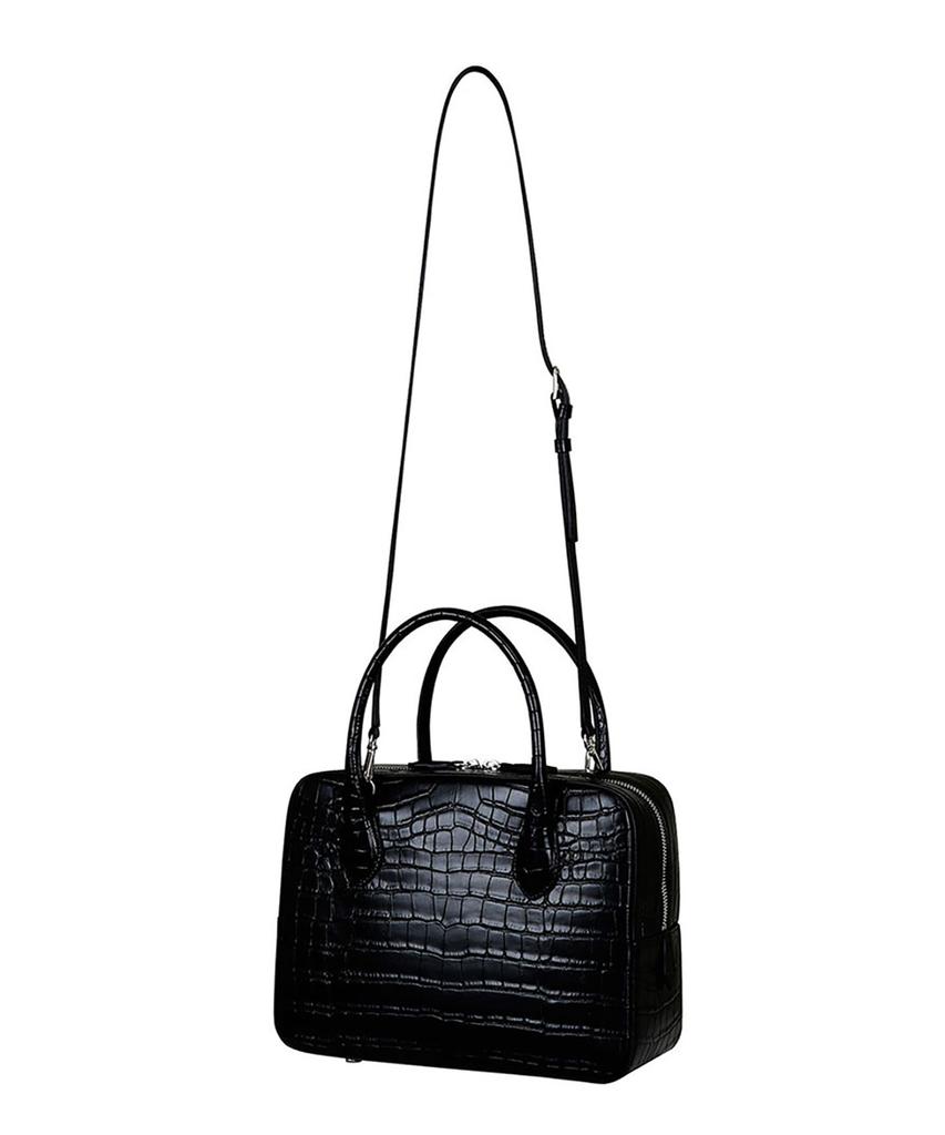 Vis A Vis Croc-Effect Cross Body Bag (Black)