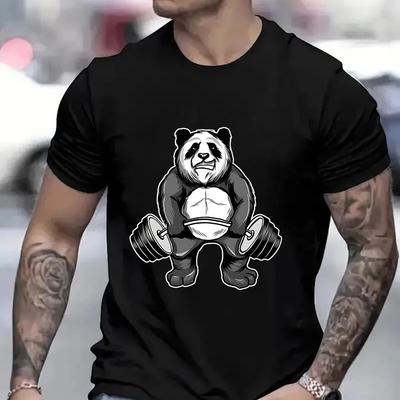 Футболки Panda Gym с принтом тренера для тренировок, уличная одежда, модная футболка для мужчин и женщин, одежда с коротким рукавом, забавные футболки, топы