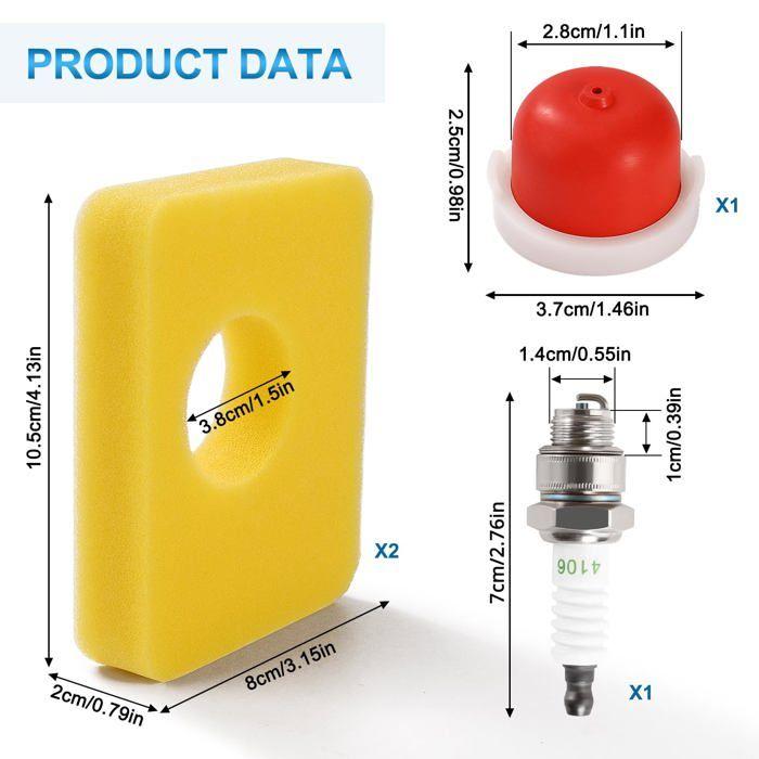 5 Pièces Kit de Couvercle de Filtre à Air pour Tondeuse, Couvercle de Filtre à Air 595660, Filtre à Air en Mousse 799579
