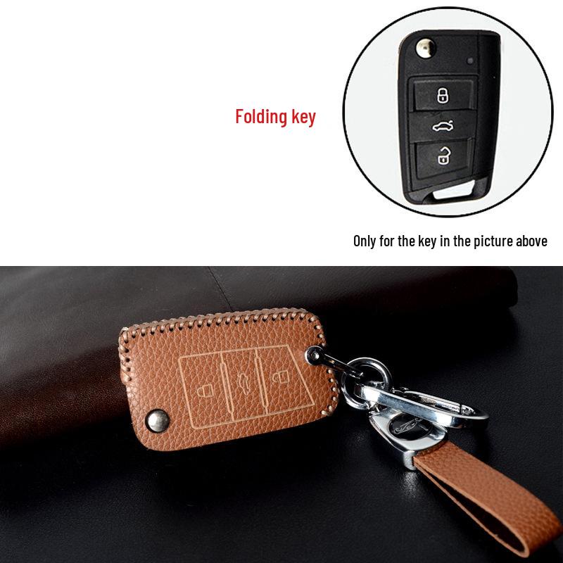 Volkswagen Key Protection Cover: Fits 21 Models, Including New Passat, Magotan, 330GTE, and B8B7 - Genuine Leather