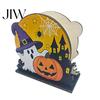 Unique Home Gifts Halloween Wooden Napkin Holder, Ghost Pumpkin Decorative Tabletop Tissue Dispenser, Square Organizer Paper Storage for Holiday