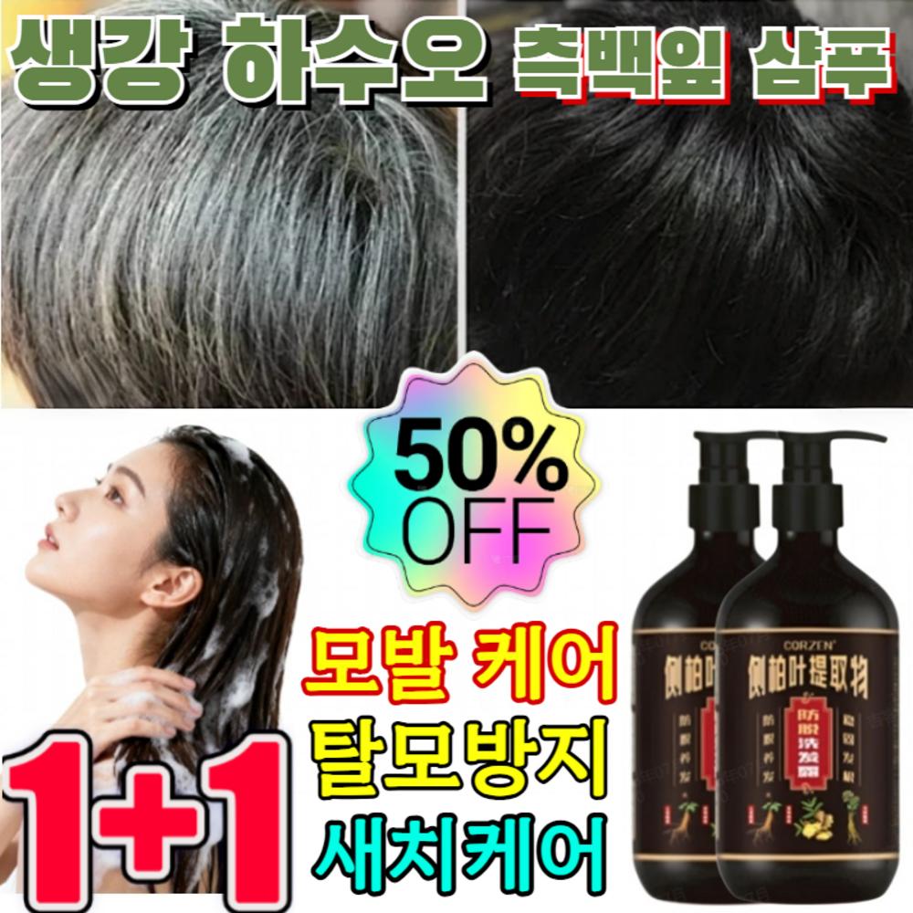 Ginger Polygonum Multiflorum Thuja Leaf Shampoo Polygonum Multiflorum Herbal Shampoo Reishi Mushroom Gray Hair Shampoo, Gray Hair Care 5 pcs 500ml