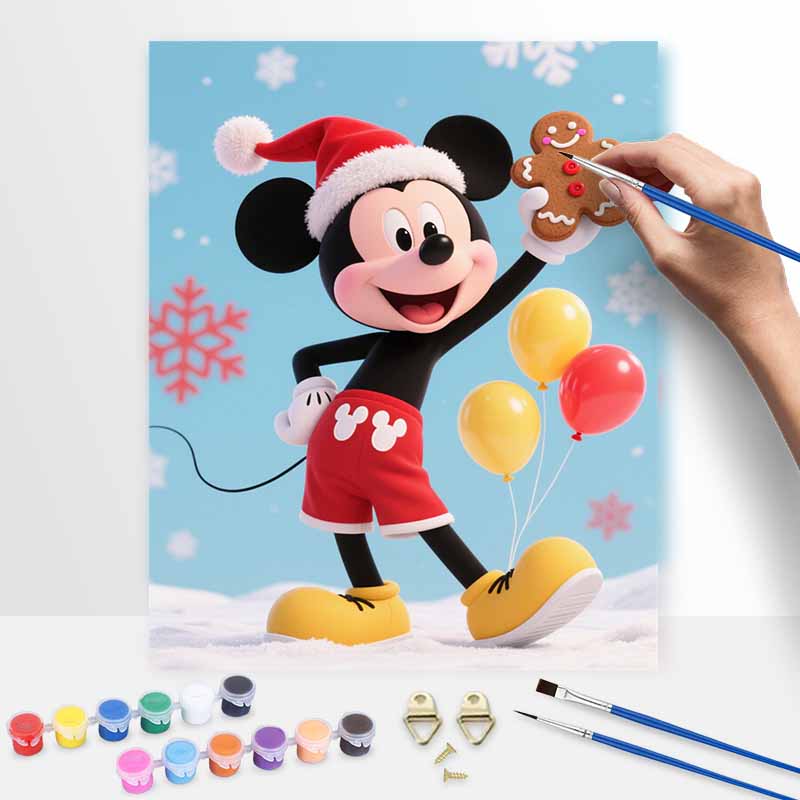 Disney digital oil painting art kit Christmas Mickey handmade diy home decorations