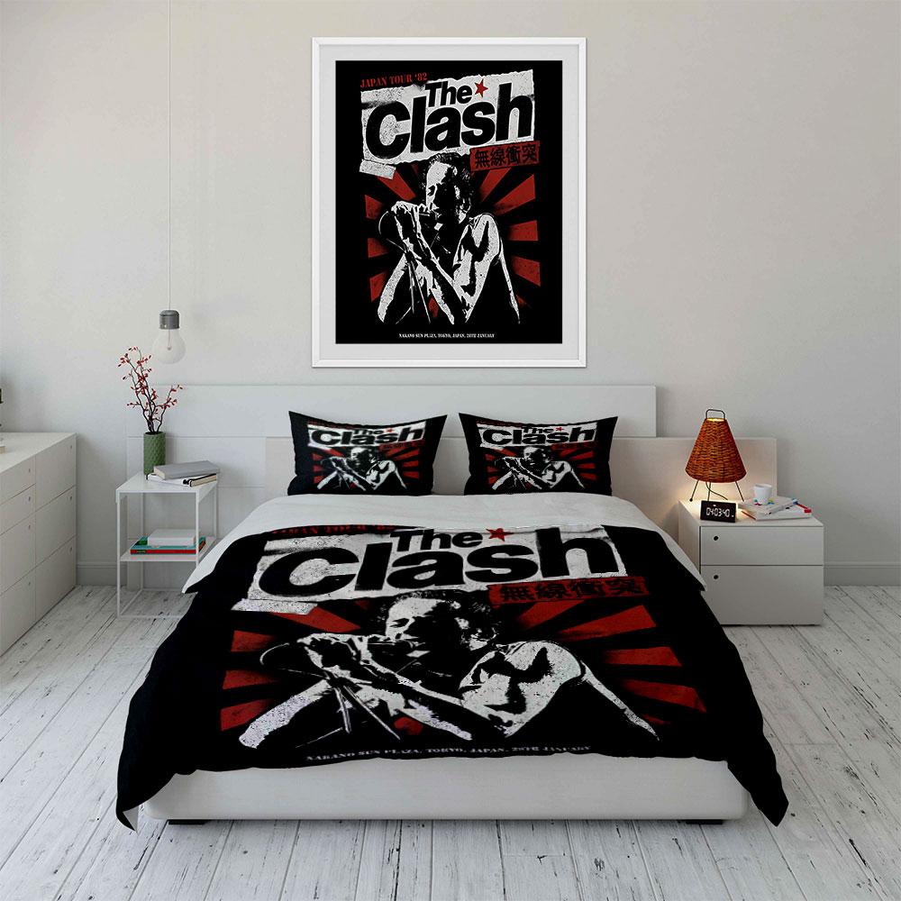 The Clash Japan Tour Poster Bedding Duvet Cover Set Duvet Cover Pillowcases (1*Duvet Cover 2*Pillowcases, without duvet insert)