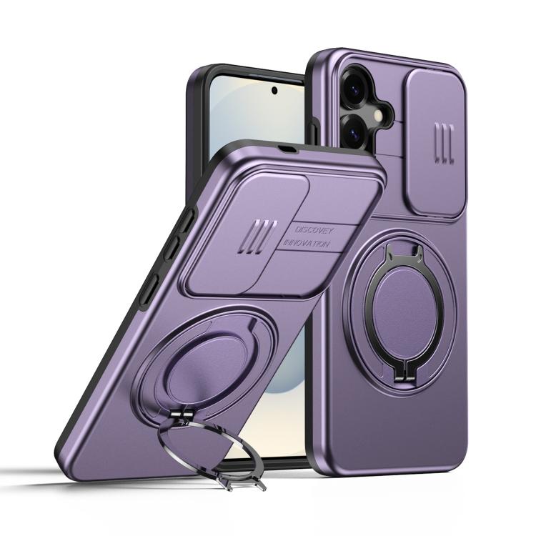 Camera Sliding Shield Magnetic Rotation Holder Phone Case