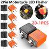 2Pin Motorcycle LED Flasher Relay Adjustable Frequency of Turn Signal Blinker Indicator Flasher Relays Moto Accessories 1-20PCS