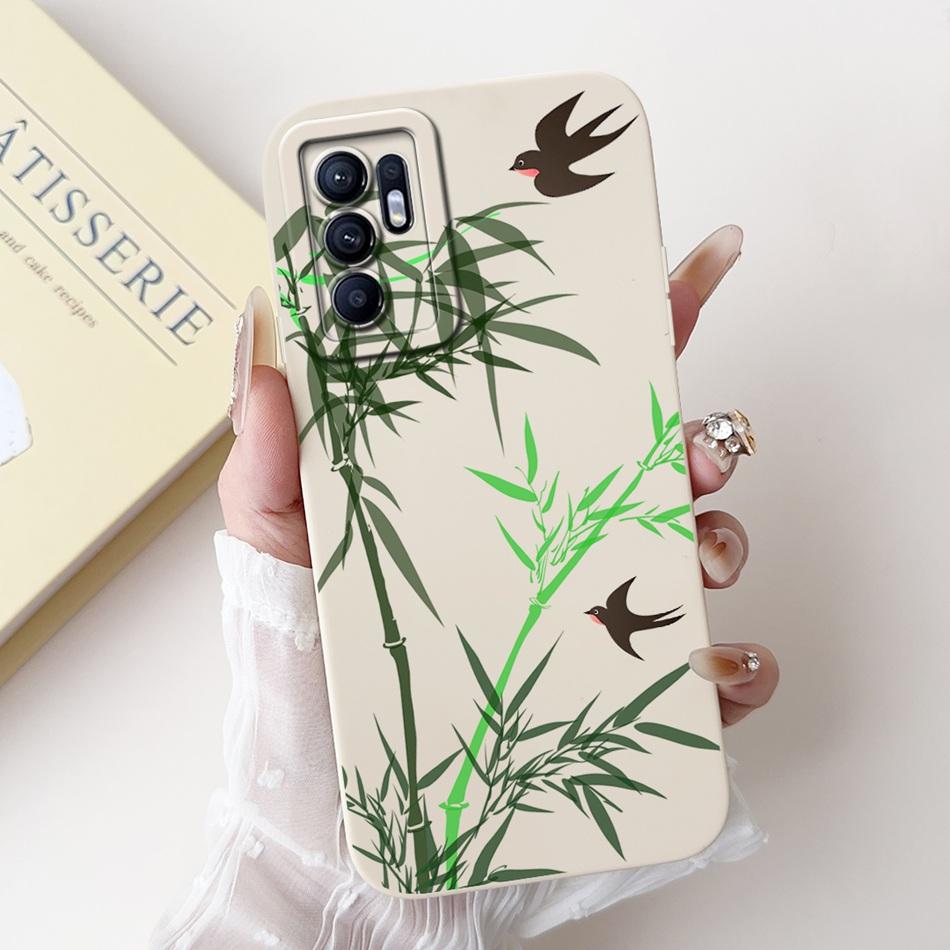 For OPPO Reno6 CPH2235 Elegant Sunflower Tulip Printed Phone Case For Oppo Reno 6 4G Soft Silicone Shockproof Cases