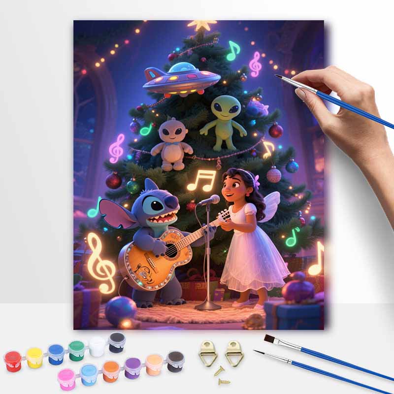 Disney Стич Рождественская елка поющая картина маслом художественный набор ручной работы DIY домашние украшения