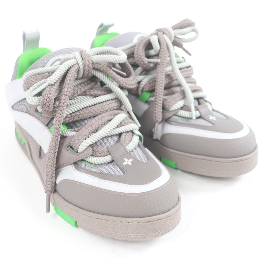 Excellent LOUIS VUITTON Low cut sneakers LV Skate Line Dadd sneakers gray leather mens 9.5 Used