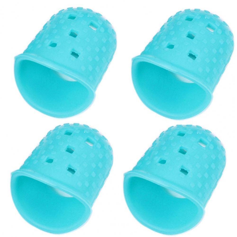 4pcs/set Non-Slip Silicone Finger Guards Rubber Thimble Guitar Fingertip Protectors   Unisex