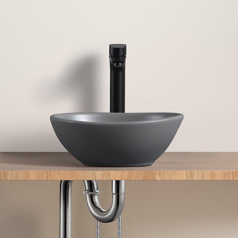 LUYI Овальная раковина для мытья рук, набор 340x270x130 мм, серый