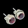 Natural Garnet Gemstone Handmade 925 Solid Sterling Silver Stud Earrings U4O82