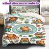 Cute animals surfing Pattern Bedding,Quilt Set Quilt Cover Pillowcase Home Birthday Gift (1*duvet cover+2*pillowcase,without core)
