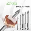 5Pcs Four Side Carbide Drill Bit Wear-resistant Cross Hex Drill Triangular Drill Bit  Ceramic Tile