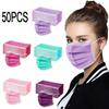 50PCS Women Man Solid Mask Disposable Face Mask 3Ply Ear Loop Anti-PM2.5 Mask