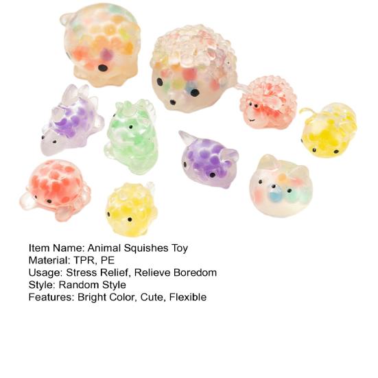 10 шт. Игрушки-сквиши с животными с водяными шариками, мини-кукла, мягкий ТПР, гибкая игрушка для сжимания, декомпрессионные, милые сенсорные стресс-мячи, игрушки для сжимания, сувениры для вечеринок